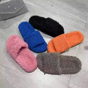 Nouvelles pantoufles à plateforme superlatives pour femmes 2026, chaudes et fourrées, avec broderie, modèle tendance - Product Image 4
