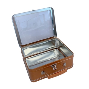 Bán Sỉ Tùy Chỉnh Xách Tay <span class=keywords><strong>Tin</strong></span> Hộp Ăn Trưa Lưu Trữ Hình Chữ Nhật Kim Loại Hộp Thiếc <span class=keywords><strong>PVC</strong></span> Cửa Sổ Nắp Xử Lý Hộp Cho Kid Đóng Gói Quà Tặng - Product Image 3