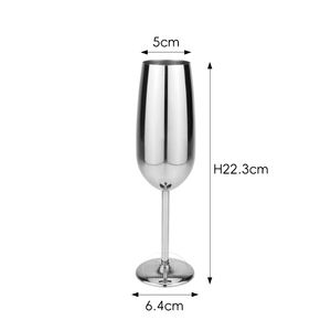 Verre à vin à pied en acier inoxydable incassable de 260 ml (9 oz) pour bar, fête, toast sophistiqué - Product Image 4