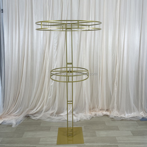 Più nuovo disegno decorazione della tavola unica forma di luna in oro del fiore del basamento del metallo pezzi centro di nozze - Product Image 6