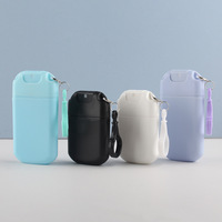 Flacon de parfum vide en gros, mini flacon plat réutilisable en plastique avec étui porte-clés, conteneur pratique pour les voyages