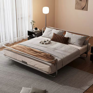 Lit principal de luxe en acier au carbone <span class=keywords><strong>Bauhaus</strong></span> Lit flottant en acier inoxydable Design pour petits espaces Style contemporain pour maisons modernes - Product Image 2
