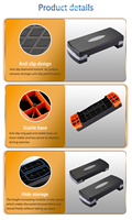 Equipo de Fitness NQ SPORTS, Plataforma de Step Ajustable para Aeróbicos, Yoga, Entrenamiento Privado, Pedal de Step