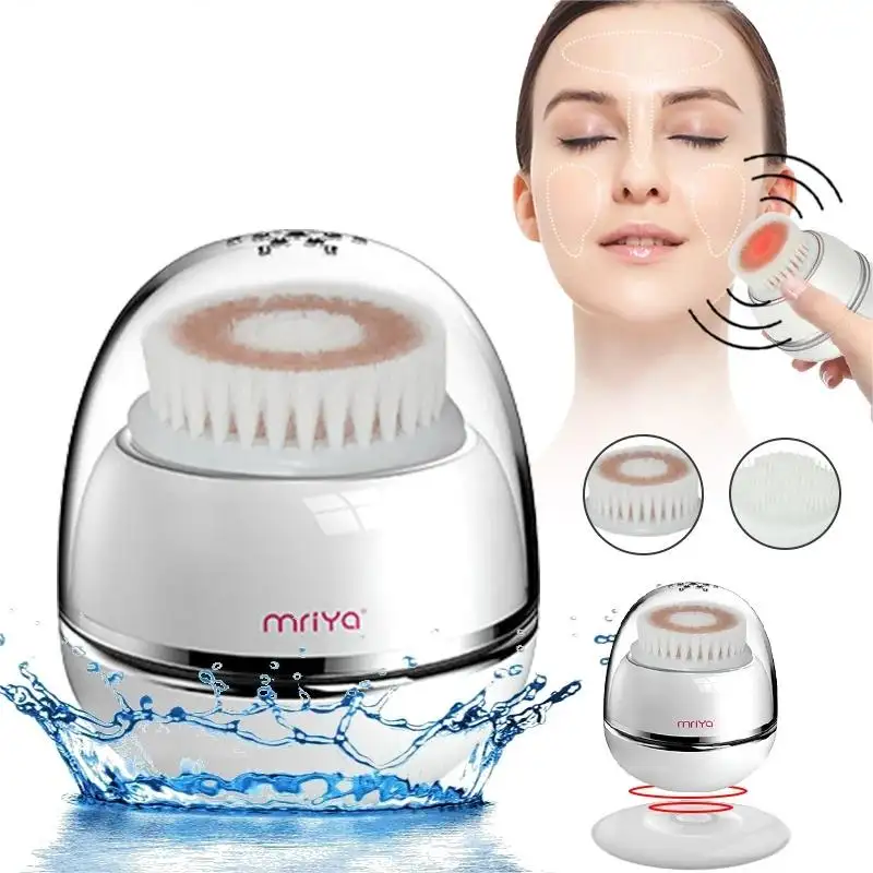 S.W Beauty Home Use Waterproof Rechargeable Sonic Vibrating Electric Silicone Facial Cleansing Wash Brush