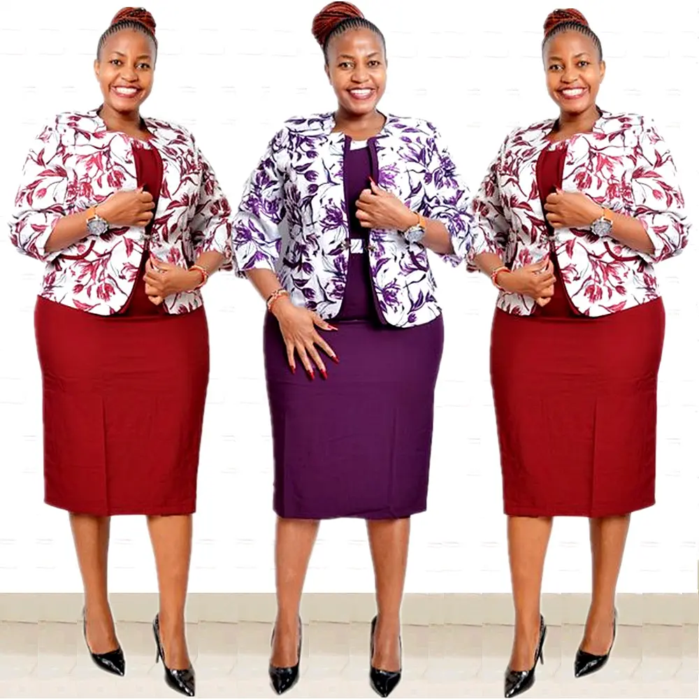 African Woman clothing two pieces casual african church suits plus size women's dresses