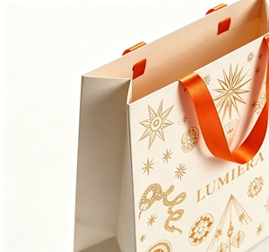 Premium Embossed Gold Foil Star Paper Gift <b>bags</b> Elegant Boutique Packing <b>Bags</b> For Apparel Cosmetic Jewelry Retail Store - Product Image 4