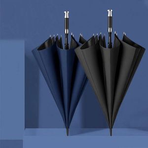 Logo Advertising Golf <b>Umbrella</b> Long Straight Coating Metal Handle Pongee Fabric Automatic Uv Plastic Black - Product Image 6