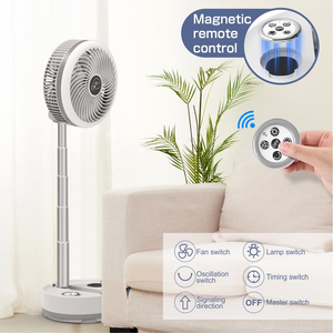Ventilateur sur pied rechargeable 40000 mAh, pliable, oscillant, portable, pour le camping, avec lumières LED colorées - Offre Spéciale - Product Image 4