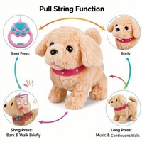 Jouet chien Golden Retriever électrique en peluche à tirer, chiot marcheur, ensemble de jeu musical répétitif pour enfants, cadeau pour le toilettage des animaux de compagnie - Vente chaude