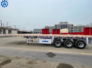 รถพ่วงพื้นเรียบสำหรับขนส่งตู้คอนเทนเนอร์เหล็กขนาด 20 ฟุต 40 ฟุต 3 เพลา จากผู้ผลิตจีน มีขาย - Product Image 4