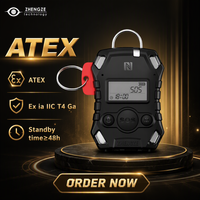 Bouton de panique ATEX Ex ia II C T4 GA SOS, mode automatique/manuel, outil de minuterie d'entrée sur le terrain de bataille, dispositif PASS pour pompier, IP68, écran LCD, statique 25s