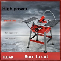 TEBAK 10 pouces 1800W coupe du bois 255mm scie à table scie à panneaux portable pour meubles bois Mdf