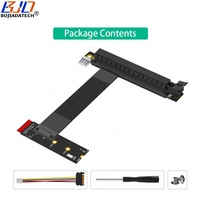 Kabel Ekstensi Riser GPU Kartu Grafis 2280 M.2 NGFF Key-M Interface ke Slot PCI-E 16X 90 Derajat 19CM Arah Kiri