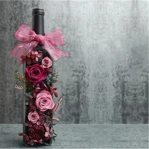 Produttore di bottiglie di vino in vetro tagliate a metà per decorare bottiglie di vetro decorative di fiori