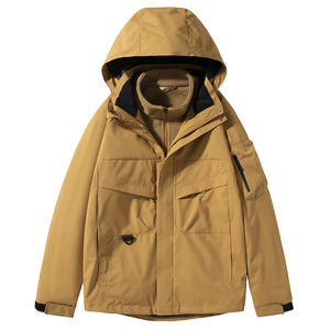 เสื้อแจ็กเก็ตผู้ชายสามในหนึ่งถอดออกได้เสื้อปีนเขากันลมและกันน้ำแฟชั่นสำหรับฤดูใบไม้ร่วงโลโก้ตามสั่ง - Product Image 1