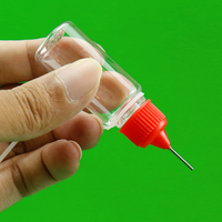 Botol Plastik PET Kosong 10ml Transparan dengan Ujung Jarum Mini untuk Aplikator, Perekat, dan Cat