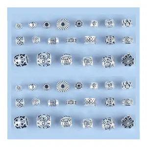 Vintage 925 Sterling Silver Spacer Big Hole Beads Wholesale For Bracelet Necklace Jewelry Making