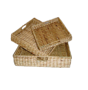 High-quality Rectangle Water Hyacinth Hand-woven Modern Minimalist Style <b>Foldable</b> Storage <b>Basket</b> Display <b>Basket</b> from Vietnam - Product Image 3