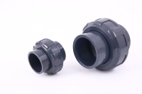 Konektor Pipa PVC-U Halus DN15-DN100, Sambungan Flens, Fitting Pipa, Tahan Bahan Kimia, Tahan Tekanan Tinggi, Abu-abu