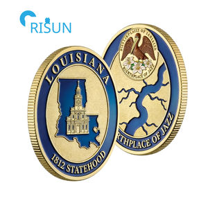 Pièces commémoratives personnalisées avec drapeau et carte de la Louisiane de la Nouvelle-Orléans, médaillon souvenir de l'État, pièce de défi personnalisée de la Louisiane - Product Image 4