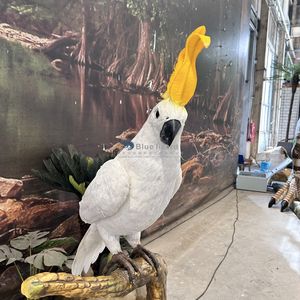 Modelo de Cacatúa <span class=keywords><strong>Blanca</strong></span> Biónica, Altamente Realista y Vívida, de la Marca Zigong Blue Lizard - Product Image 3