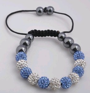 Venta al por mayor de cuentas personalizadas <span class=keywords><strong>pulsera</strong></span> colgante cuentas redondas diamantes de imitación arcilla bola cuentas cuerda <span class=keywords><strong>pulsera</strong></span> para jugador de béisbol - Product Image 2