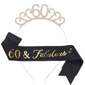 Otra decoración de fiesta 18th 20th 21st 30th 40th 50th 60th Years Fiesta de <span class=keywords><strong>cumpleaños</strong></span> Faja Hombro Ceremonial Niñas Tiaras Coronas - Product Image 1