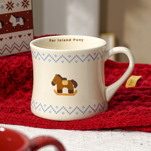 Tasses à café en céramique pour couple, motif cheval mignon, style simple, pour le <span class=keywords><strong>petit</strong></span>-<span class=keywords><strong>déjeuner</strong></span> au bureau - Product Image 5