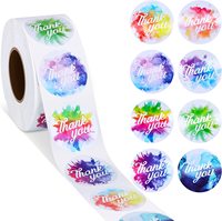 Modèle de marque privée Logo personnalisé autocollant papier coloré pour étiquettes de remerciement petite entreprise