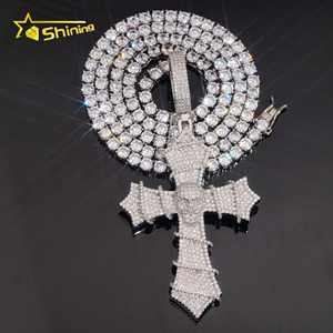 Bijoux Hip Hop Personnalisés Certificat GRA Argent Sterling 925 Serti de Diamants Pendentif Croix Crâne Moissanite - Product Image 2