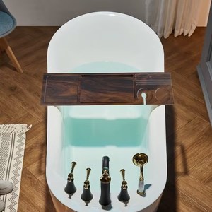 Walnut Wood Bathtub Rack Solid Wood Bath Tray For Personal Care Products Home Use - Product Image 4