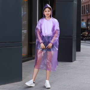 Wholesale Disposable <strong>Rain</strong> <strong>Poncho</strong> with Hood, Drawstring Cuffs with Elastic Unisex Raincoat Plastic Materialt - Product Image 5