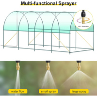 Serre-tunnel robuste avec 6 fenêtres en maille ventilée et porte enroulable à glissière