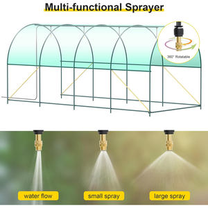 Serre-tunnel robuste avec 6 fenêtres en maille ventilée et porte <span class=keywords><strong>enroulable</strong></span> à glissière - Product Image 3