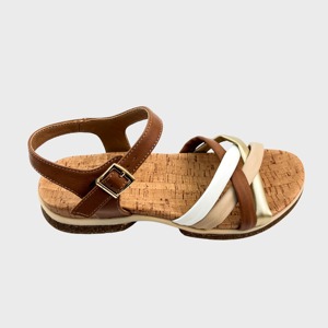 Casual Color-blocked PU Wedding Clogs Sandals Adjustable Buckle Ankle Strap Cork Soles <strong>Low</strong> <strong>Wedge</strong> for Walking Sandals - Product Image 5