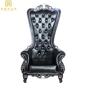 Reale Re e la regina oro e bianco schienale alto trono sedie sedia per la cerimonia nuziale - Product Image 1