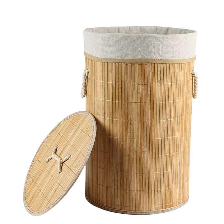 Set De Cajas De Lavandería Kela - 2 Piezas, Blanco, Diámetros 38cm Y 42cm, Con Tapa