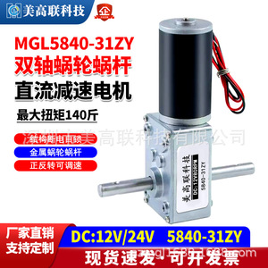 Mgl5840-31zy Dual Axis <b>Worm</b> Gear Dc Geared Motor 12V 24V Miniature Low Speed High Torque Flange Mount - Product Image 1