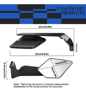 Rétroviseurs convexes universels pour moto avec ailes aérodynamiques, haute définition, nickelés, vue grand angle - Product Image 2