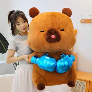 Peluche de Capibara Boxeador, Animal de Peluche Gigante, Cojín Abrazable, Juguetes de Peluche para Niños, Compañero para la Hora de Dormir, Peluches Kawaii - Product Image 4