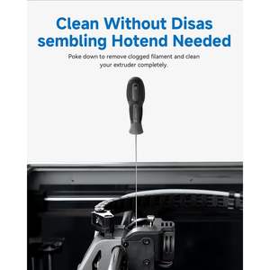 Nettoyeur d'aiguilles en acier inoxydable Creality Clog Poke 0,4 mm pour buse d'imprimante 3D - Product Image 3