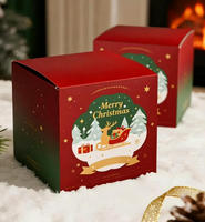 Boîte cadeau pliante carrée personnalisée pour bougies, bonbons, cadeaux de Noël, boîte en papier pour cadeaux de Noël