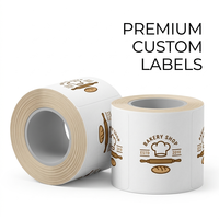 Rouleau d'étiquettes en vinyle transparent, résistant à l'eau et à l'huile, encre blanche, autocollants personnalisés imprimés, adhésifs, autocollants adhésifs