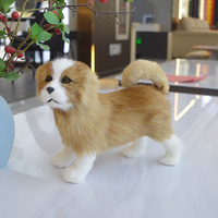Figurine réaliste de chien Pekingais faite à la main, réplique d'animal de compagnie en peluche bionique, décoration pour la maison ou cadeau pour les amateurs de chiens