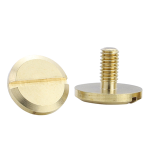 10 pièces/sac Vis Chicago à tête plate fendue en laiton massif, rivets M3 mâle et femelle pour accessoires de ceintures en cuir - Product Image 1