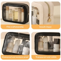 Ensemble de trousses de toilette transparentes en PVC imperméable, trousse de maquillage, trousse de rangement de voyage