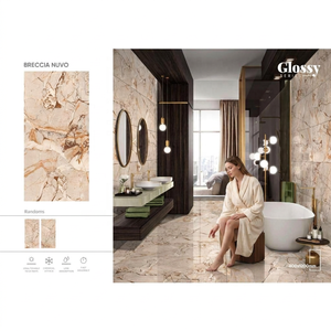 Carlos Ivory Glossy Nano Polished Glazed Porcelain Tiles 600x1200mm Marble Look Floor Wall Tile - Product Image 4