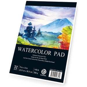 Bloc de papier à dessin et à aquarelle en coton et bois, texture fine et rugueuse, fabrication sur mesure - Product Image 1