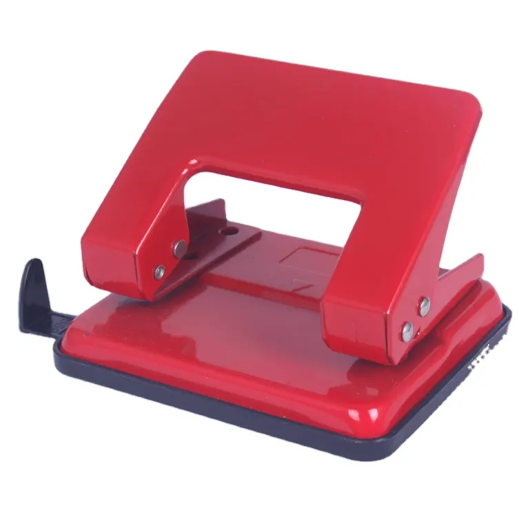 promotion 20 sheets 80mm standard hole punch 6mm 2 holes punching machine office desktop colorful metal punches with ruler