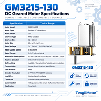 Moteur à courant continu à engrenages brossé GM3215 130, micro-moteur à courant continu à couple élevé, boîte de vitesses métallique 24V pour serrure de porte intelligente, serrure à empreinte digitale